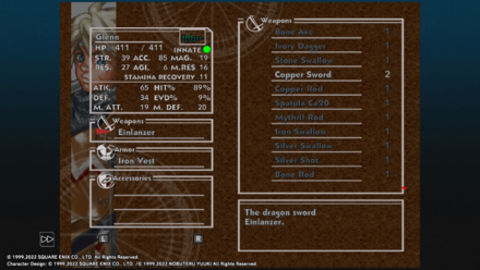 Chrono Cross Remaster - Equipping Einlanzer (Two)