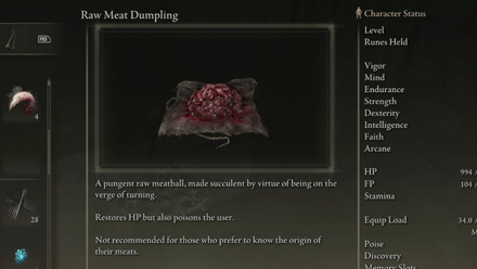 Elden Ring - Raw Meat Dumpling