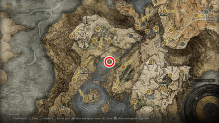 Elden Ring - Somber Smithing Stone 4 Southwest of The Ravine Map Location