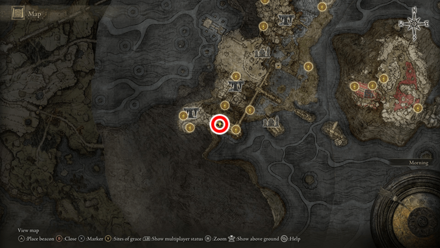 Elden Ring - Rune Arc West of Mimic Tear Site of Grace Map Location