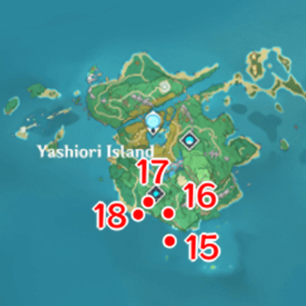 Genshin - Ley Line Outcrops - Inazuma Yashiori Island