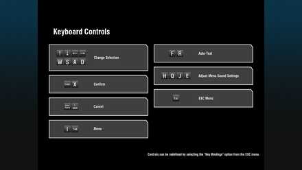 Keyboard List of Controls