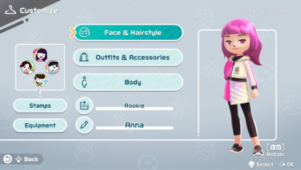 Switch Sports Stamps Character Customization