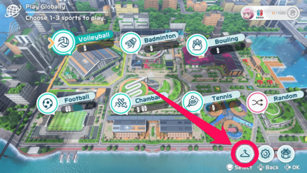 Switch Sports Enter Character Cusotmization Screen