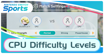 Switch Sports CPU Difficulty Levels