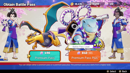 Pokemon UNITE - Season 7 Premium Battle Pass Page