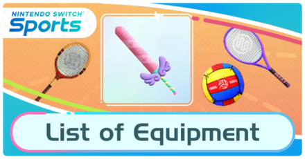 Switch Sports List of Equipment