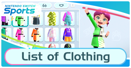 Switch Sports List of Clothing