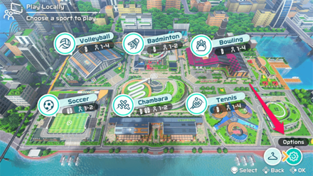 Nintendo Switch Sports - Go to the Options Menu