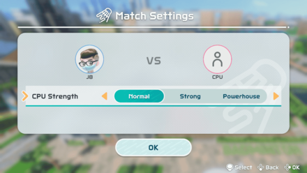 Switch Sports - Choose Your Difficulty at the Start of a Match