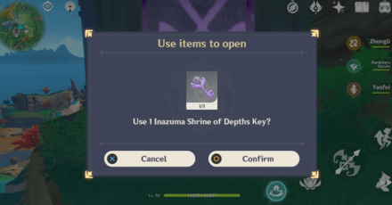 Genshin - Inazuma Shrine of Depths - Open with Shrine of Depths Key