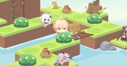 Genshin - Stop on a Step with Bushes