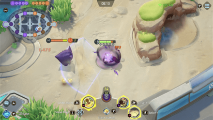 Pokemon UNITE - Assualt Vest Greedent Getting Hit by a Shadow Ball