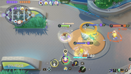 Pokemon UNITE - Attack Weight Decidueye Scoring a Goal