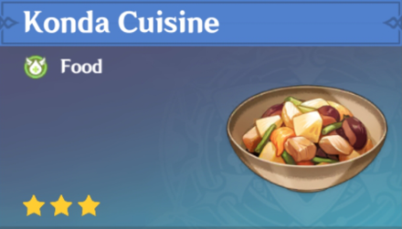 Genshin Impact - How to Get Konda Cuisine and Effects