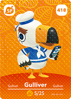 ACNH - Gulliver amiibo card