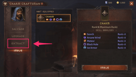 Diablo Immortal - Extracting Charms