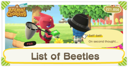 Animal Crossing New Horizons (ACNH) - List of Beetles