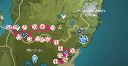 Genshin - Best Mint Farming Route