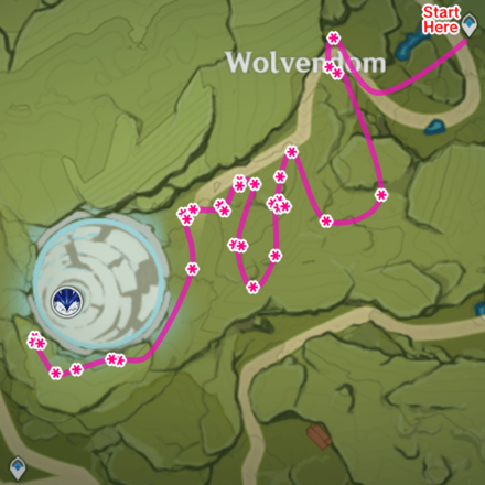 Genshin - Wolfhooks farming route