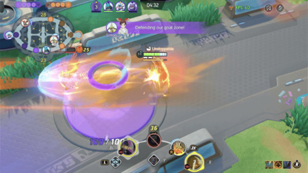Pokemon UNITE - Aegislash Blocking Flame Sweep with Wide Guard.