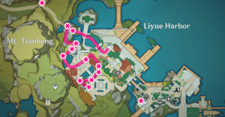 Genshin - Glaze Lily Farming Route - Liyue Harbor