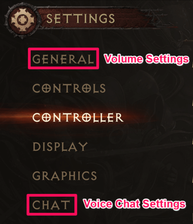 Diablo Immortal - Sound and Chat Settings