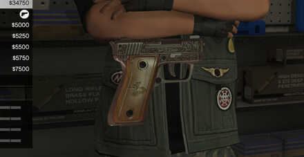 GTA V - SNS Pistol Skin - Etched Wood Grip Finish