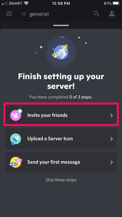 Setting Up Discord - Clicking Invite Friends