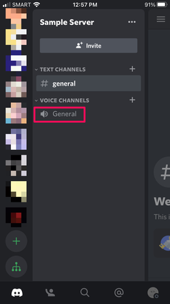 Setting Up Discord - Clicking General Voice Channel