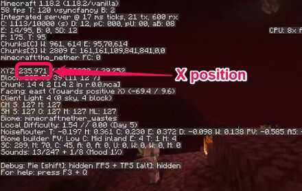 Minecraft - checking coordinates