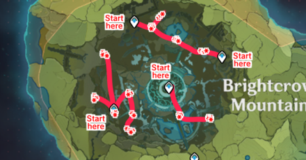 Genshin - Windwheel Aster Farming Route - Stormterror