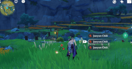 Genshin - Three Jueyun Chili on a bush