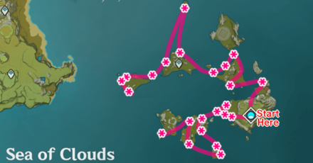Genshin - Starconch Farming Route - Guyun Stone Forest