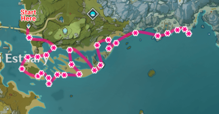 Genshin - Starconch Farming Route - Yaoguang Shoal