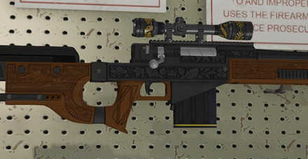 GTA V - Sniper Rifle Skin - Etched Wood Grip Finish