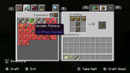Minecraft - crafting a Wooden Pickaxe