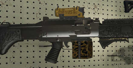 GTA V - Combat MG Skin - Etched Gun Metal Finish