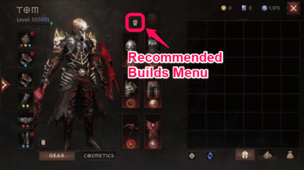 Diablo Immortal - Recommended Builds Button