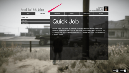 GTA V - Menu Screen Quick Job