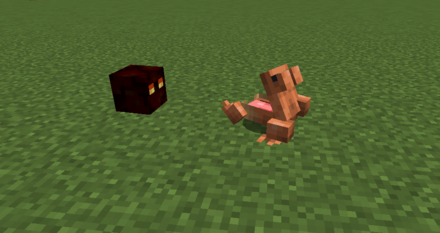 Minecraft Frog Attacks Magma Cube