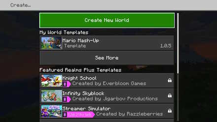 Minecraft - creating new world