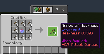 MC - Crafting Arrow of Weakness.png
