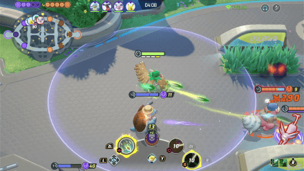 Pokemon UNITE - Decidueye Using Razor Leaf at Full Boosted Attack