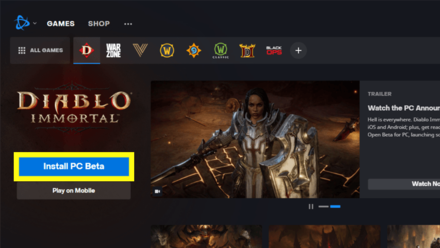 Diablo Immortal - PC Preload via Battlenet