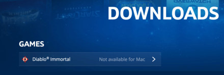 Unavailable for Mac - Diablo Immortal