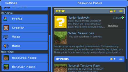 Minecraft - viewing Texture Packs in-game