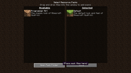 Minecraft - Resource Packs list