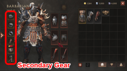 Diablo Immortal - Secondary Gear