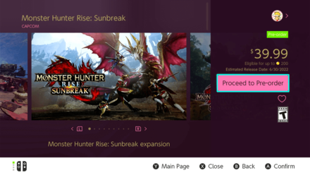 MH Rise Sunbreak - Sunbreak eShop Page